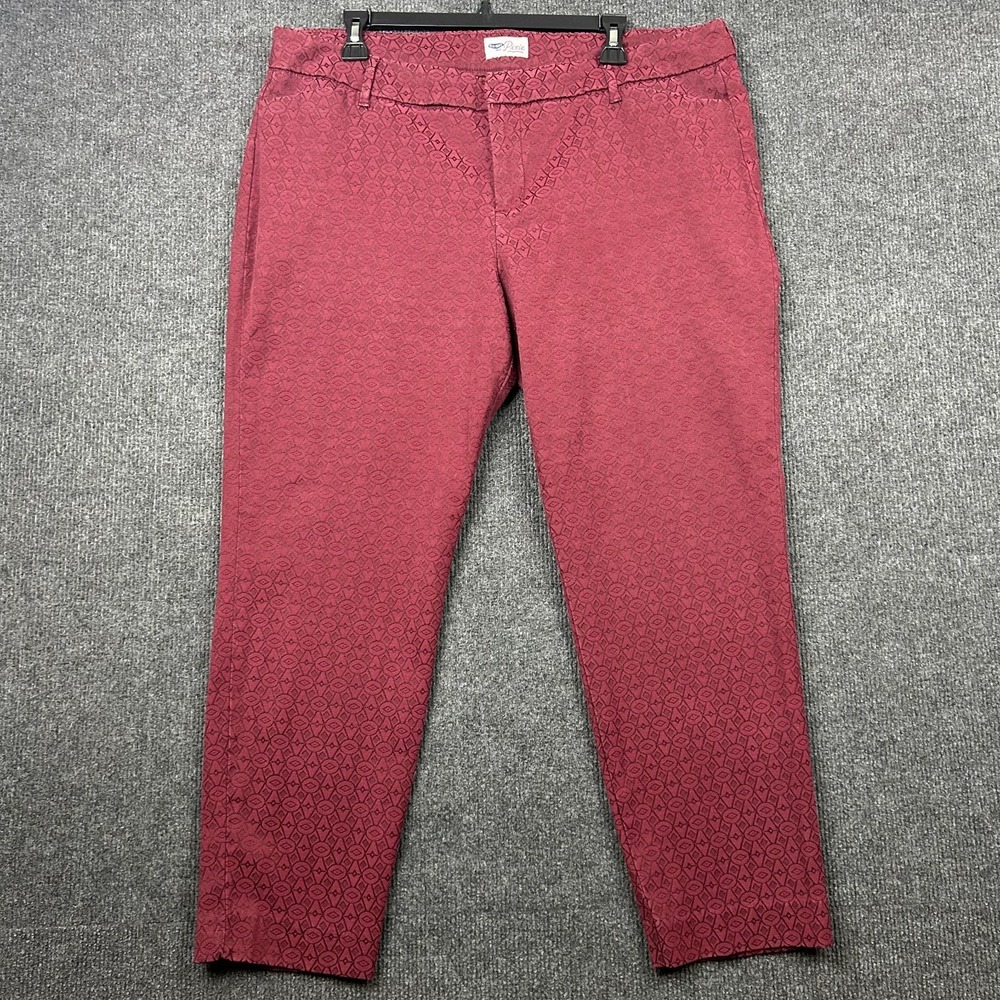 OLD NAVY The Le Pixie Classic Women's Capri Pants Maroon Textured Stretch Sz 16